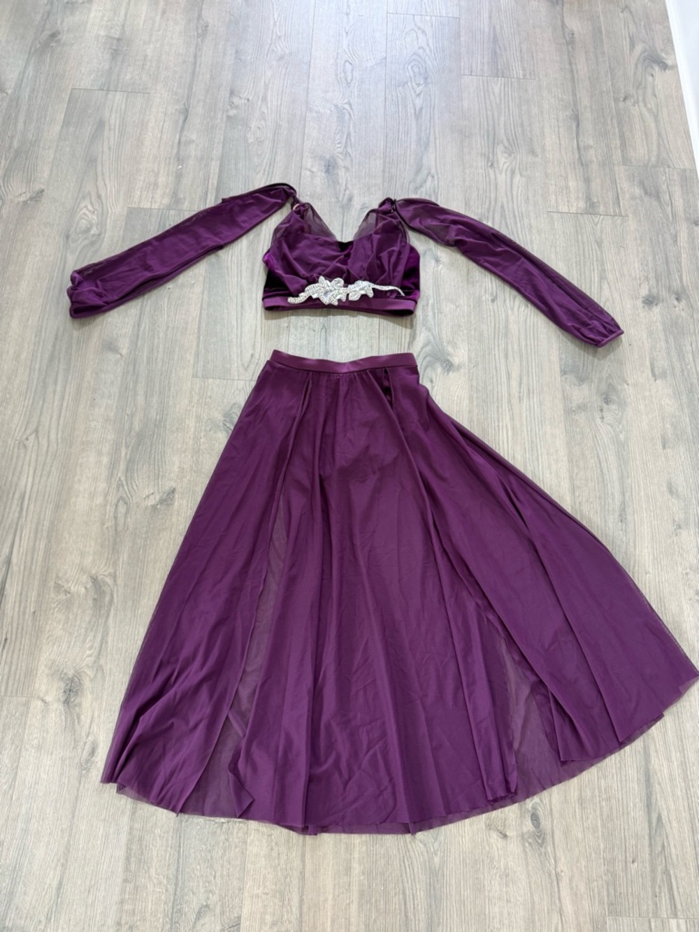 Girls Purple Maxi Skirt - Elegant Full-Length Skirt